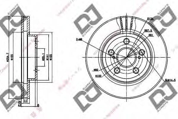DJ PARTS BD1238 гальмівний диск