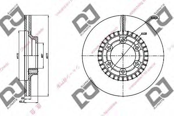 DJ PARTS BD1251 гальмівний диск