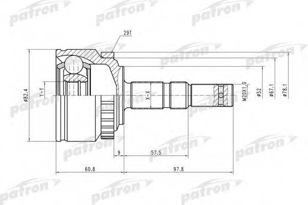 PATRON PCV1451 Шарнірний комплект, приводний вал