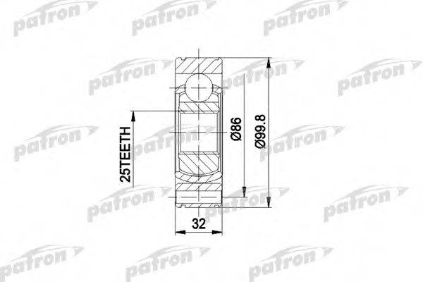 PATRON PCV3020 Шарнірний комплект, приводний вал