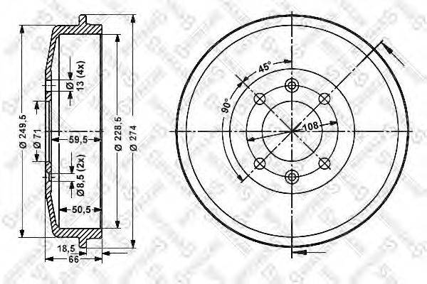 STELLOX 60253708SX Гальмівний барабан