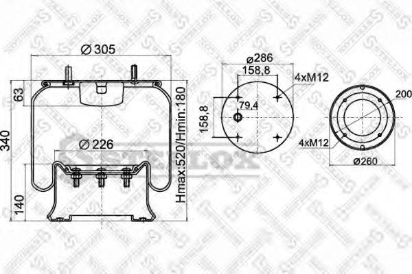 STELLOX 9008101SX Кожух пневматичної ресори
