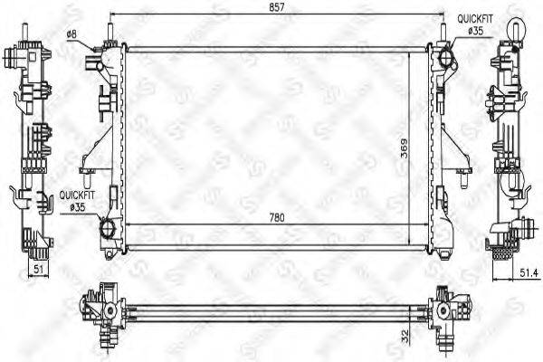 STELLOX 1026107SX Радіатор, охолодження двигуна