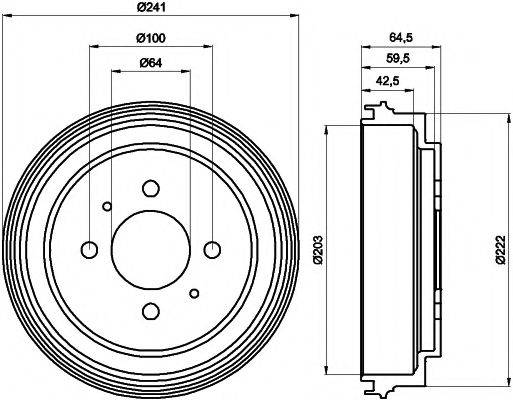 HELLA PAGID 8DT355300551 Гальмівний барабан