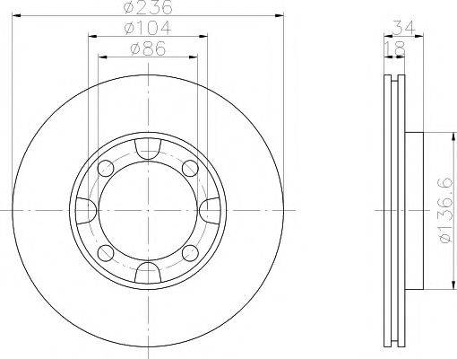 HELLA PAGID 8DD355105341 гальмівний диск