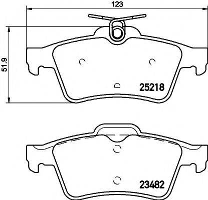 HELLA PAGID 8DB355015741 Комплект гальмівних колодок, дискове гальмо