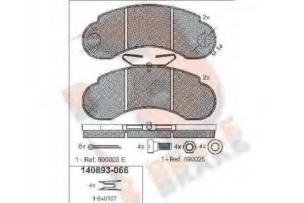 R BRAKE RB0893066 Комплект гальмівних колодок, дискове гальмо