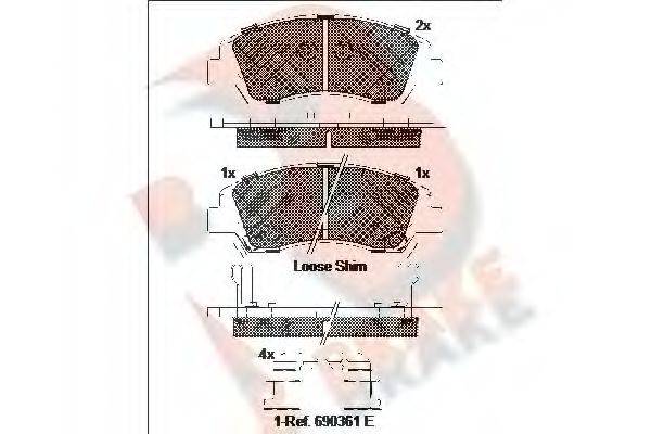 R BRAKE RB2178 Комплект гальмівних колодок, дискове гальмо