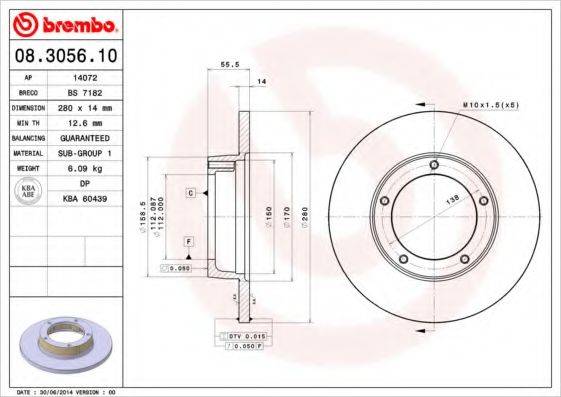 BREMBO 08305610 гальмівний диск