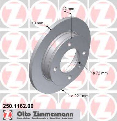ZIMMERMANN 250116200 гальмівний диск