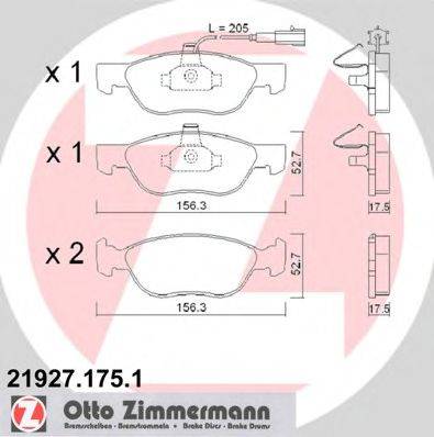 ZIMMERMANN 219271751 Комплект гальмівних колодок, дискове гальмо