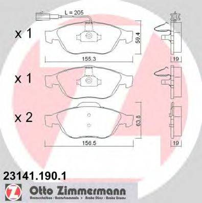 ZIMMERMANN 231411901 Комплект гальмівних колодок, дискове гальмо