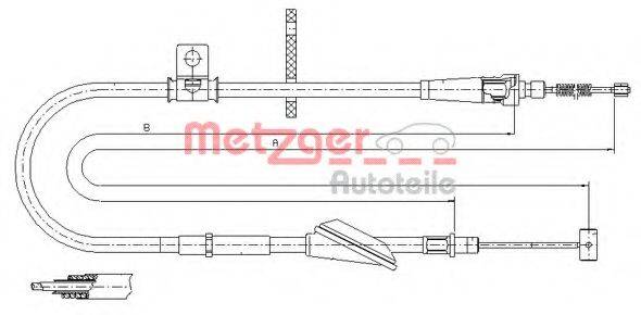 METZGER 115745 Трос, стоянкова гальмівна система