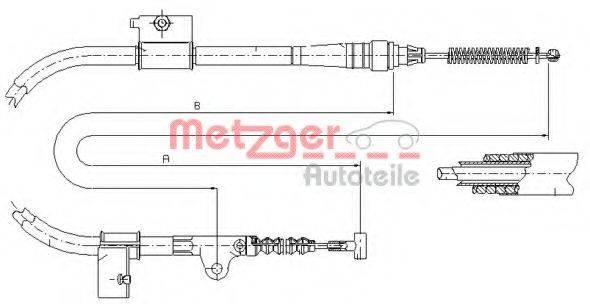 METZGER 170333 Трос, стоянкова гальмівна система