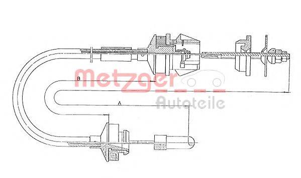 METZGER 113034 Трос, управління зчепленням