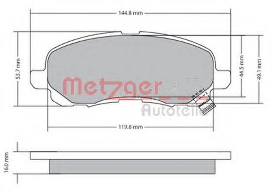 METZGER 1170133 Комплект гальмівних колодок, дискове гальмо