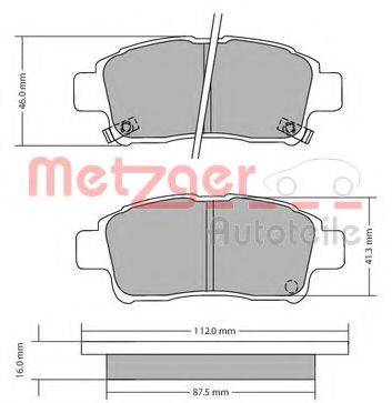 METZGER 1170436 Комплект гальмівних колодок, дискове гальмо