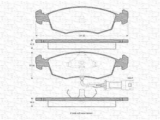 MAGNETI MARELLI 363702160027 Комплект гальмівних колодок, дискове гальмо