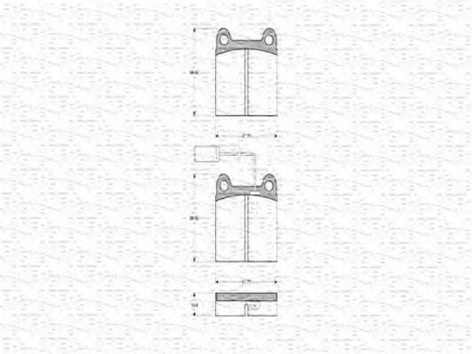 MAGNETI MARELLI 363702160281 Комплект гальмівних колодок, дискове гальмо