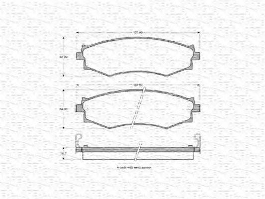MAGNETI MARELLI 363702160506 Комплект гальмівних колодок, дискове гальмо