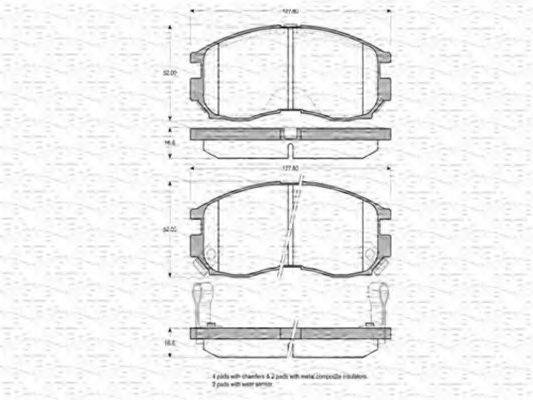 MAGNETI MARELLI 363702160777 Комплект гальмівних колодок, дискове гальмо