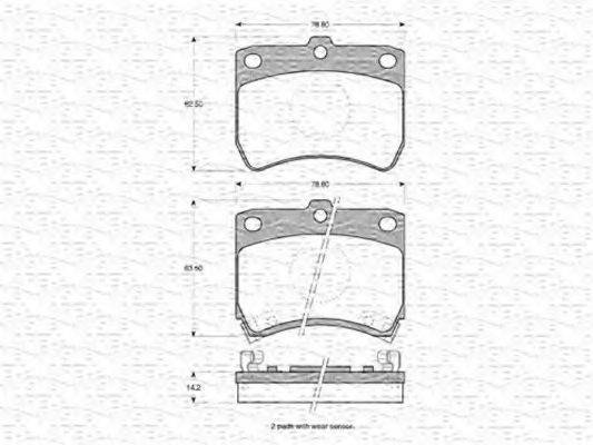 MAGNETI MARELLI 363702160911 Комплект гальмівних колодок, дискове гальмо