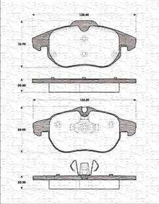 MAGNETI MARELLI 363702161239 Комплект гальмівних колодок, дискове гальмо