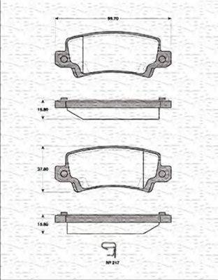 MAGNETI MARELLI 363702161276 Комплект гальмівних колодок, дискове гальмо