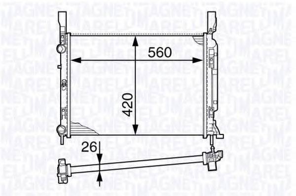 MAGNETI MARELLI 350213142600 Радіатор, охолодження двигуна