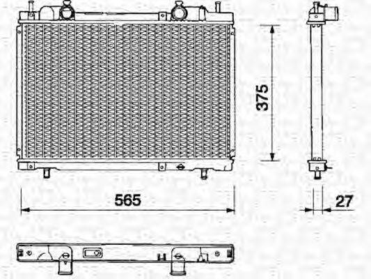 MAGNETI MARELLI 350213143000 Радіатор, охолодження двигуна